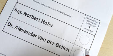 Stimmzettel Hofer Van der Bellen