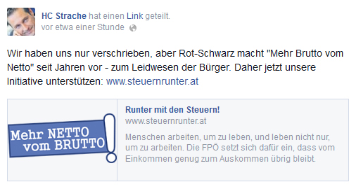 Internet lacht über Straches Steuer-Patzer