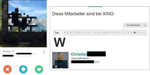 Achtung: Tinder zeigt aktuellen Job an