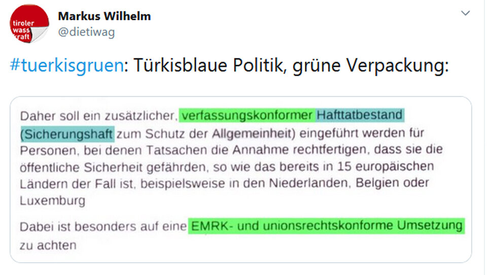 Sind die Grünen plötzlich für die Sicherungshaft?
