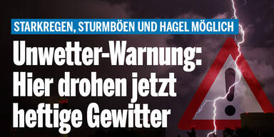 Unwetter-Warnung: Hier drohen jetzt heftige Gewitter