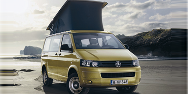 California Beach mit serienmäßigem Aufstelldach. Bild: Volkswagen AG