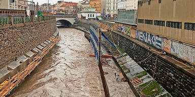 Wien-Fluss überschwemmt U2-Baustelle