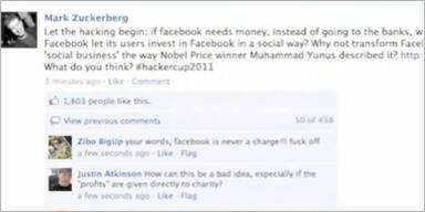 Mark Zuckerbergs Facebook-Seite gehackt
